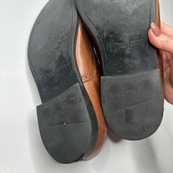 Stacy Adams Garrison Cognac Wingtip Leather Dress Shoes - Picture 10 of 11